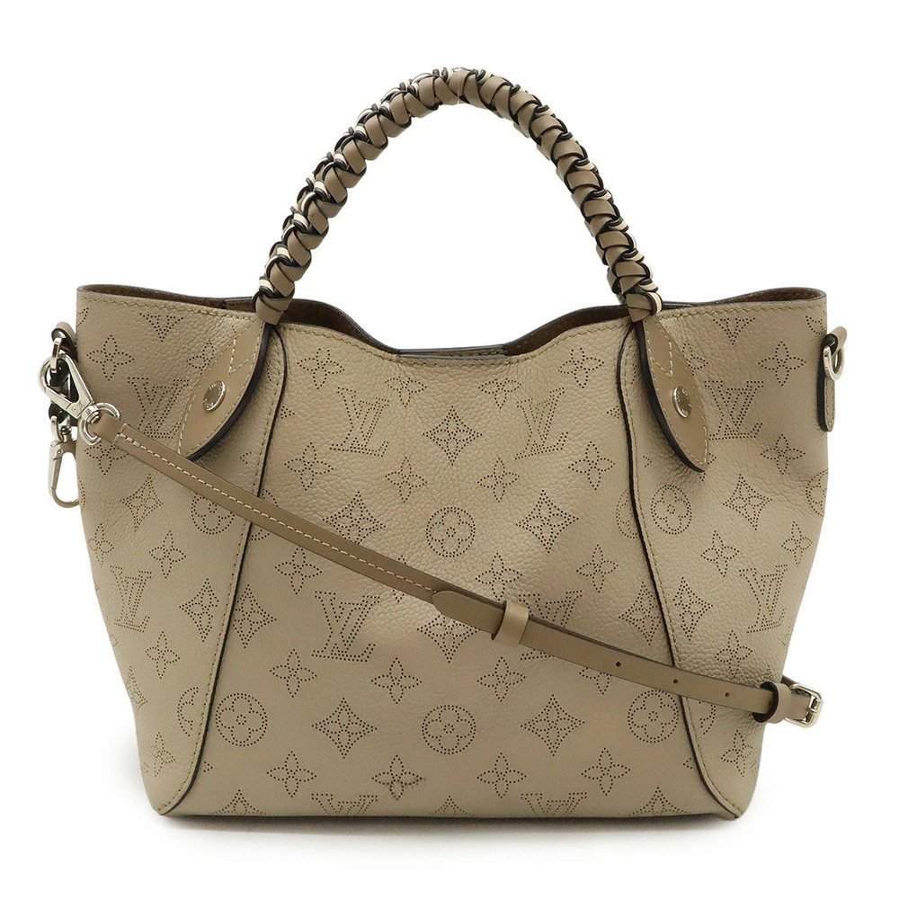LOUIS VUITTON Mahina Galet Tote Bag Handbag Shoulder Leather Gray Pouch